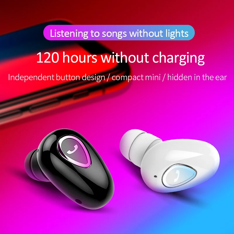 

1pc New Mini Single Bluetooth Earphones Wireless Earbuds In Ear Handsfree With Mic Stereo Sport Bluetooth Headset For All Smart