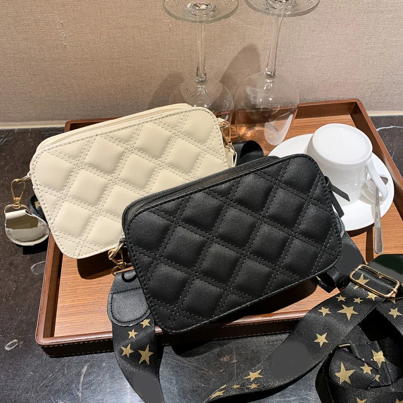 

New Trend PU Leather All-match Diamond Lattice Shoulder Bag Crossbody Bags for Women Handbag Women Bag Purse Retro Fashion