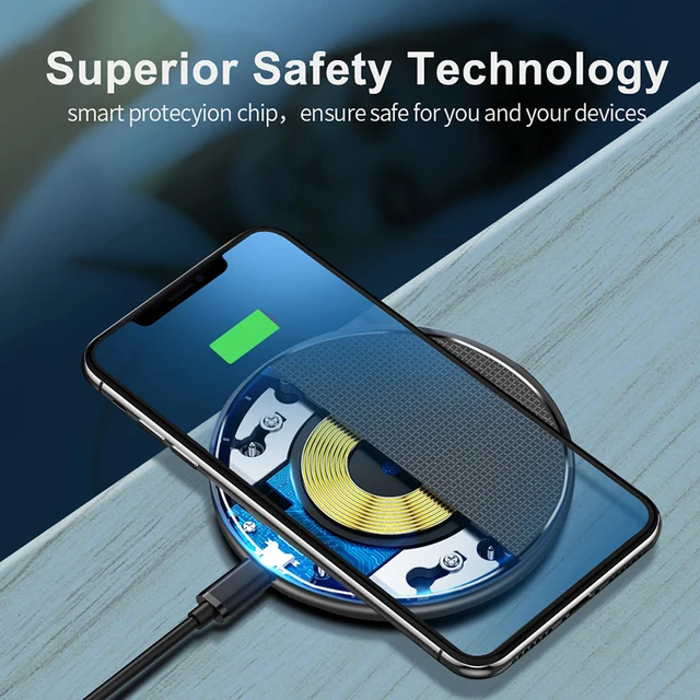 10W Wireless Charger For iPhone12 11 Pro Induction Fast Wireless Charging Pad For Samsung S21 S20 Huawei P40 Smart Phone Charger 4