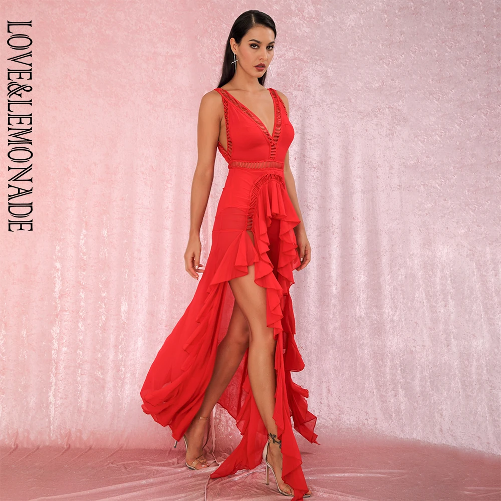 LOVE&ampLEMONADE Сексуальное красное сексуальное нижнее белье с глубоким v-образным