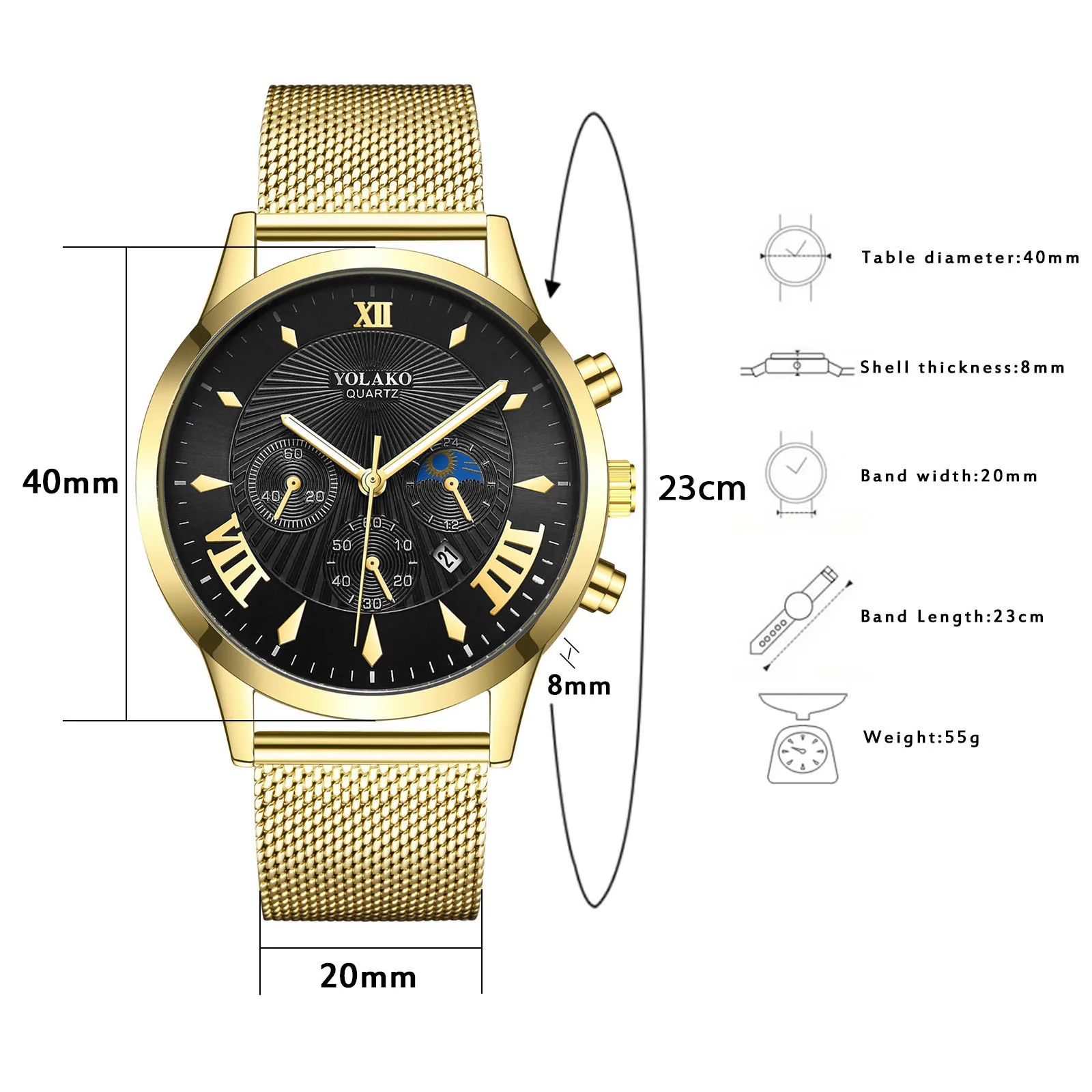 

men quartz wristwatches Stainless Steel Belt Roman Scale Dial luxury watch for men Casual Business watches mens montre homme