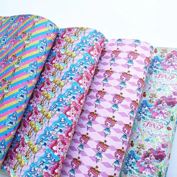 Бесплатная доставка A4 20*33 см мультяшный принт Синтетическая кожа ткань для DIY