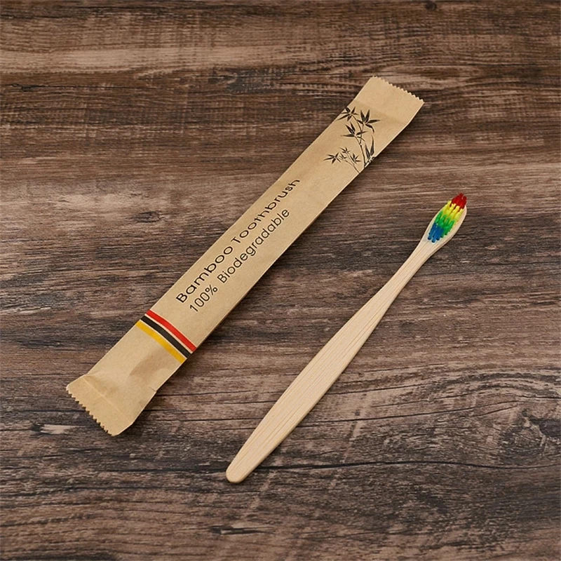 

Toothbrush 5PCS Bamboo Toothbrushes Charcoal Bristles Biodegradable Natural Eco-Friendly Compostable Vegan Reusable Bamboo