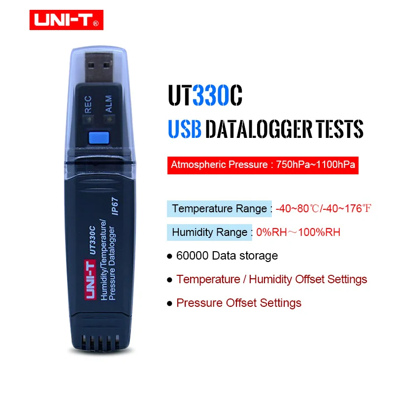 UNI T USB регистратор данных UT330A UT330B UT330C 60000 большой ящик для хранения Ёмкость