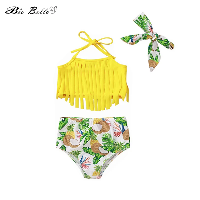 

Fashion Trend Toddler Kid Baby Girl Fruit Ruffled 3PCS Bikini Set Ruffles Swimwear Swimsuit Bathing Suit with Headband