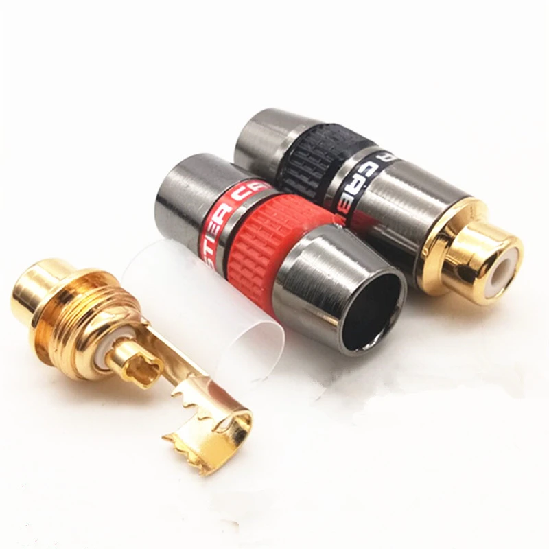 good quolity RCA welding Male / Female Copper Gold Plated Audio socket Adapter Plug Converter Connectors for HIFI | Компьютеры и офис