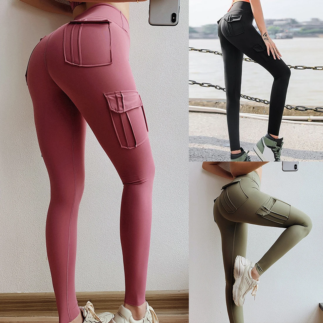 

woman pants 2020 cargo sexy legging women fitne Leggings Pockets High Waist gothic joggers women trousers Legging pantalon