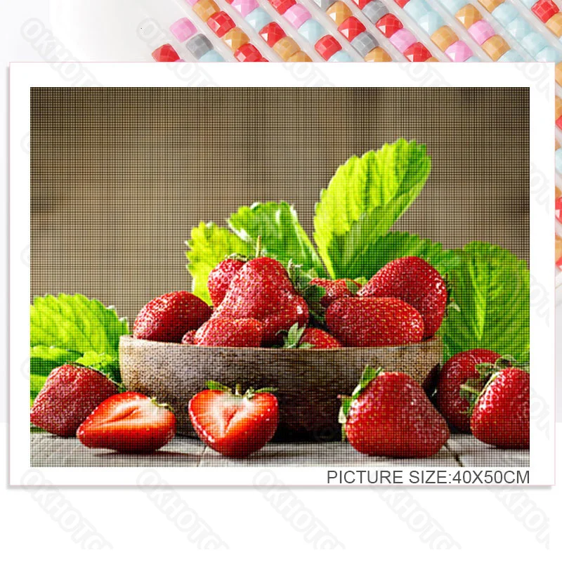 

Diy Diamond Painting Strawberry No. 17 Sticker Diamond Embroidery Modern Home Decoration Painting Living Room Background Wall
