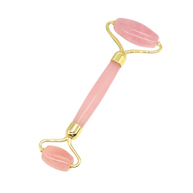 Массажер гуаша из натурального нефрита пластина розового кварца скребок для