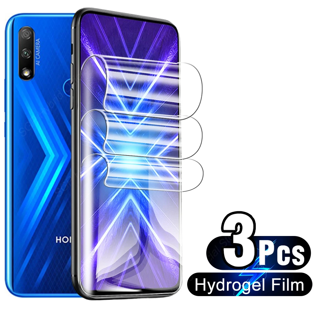 3 шт полный клей Гидрогелевая пленка защитная для Honor 9X Global Screen & Back Protector On Honor9 9 X