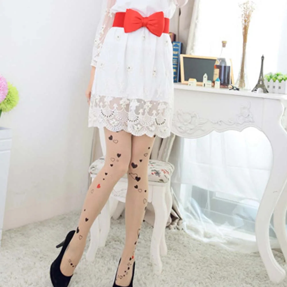 Модные женские сексуальные колготки с узором тату Чулочные изделия Чулки милым