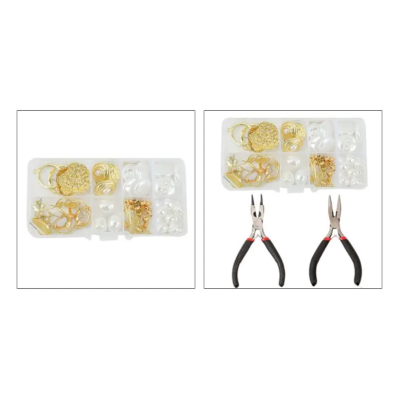 

8 Pairs Pearl Bohemian Earring Making Set DIY Jewelry Material Supplies Accessories Handmade Tool Kit