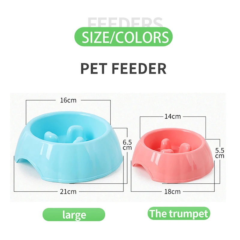 Полезные миска для кормления собаки чаши кошки Пластик медленное Еда