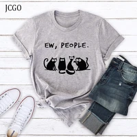 jcgo summer fashion women t shirt cotton 5xl plus size casual short sleeve ladies tee tops cute cartoon cat print t shirts