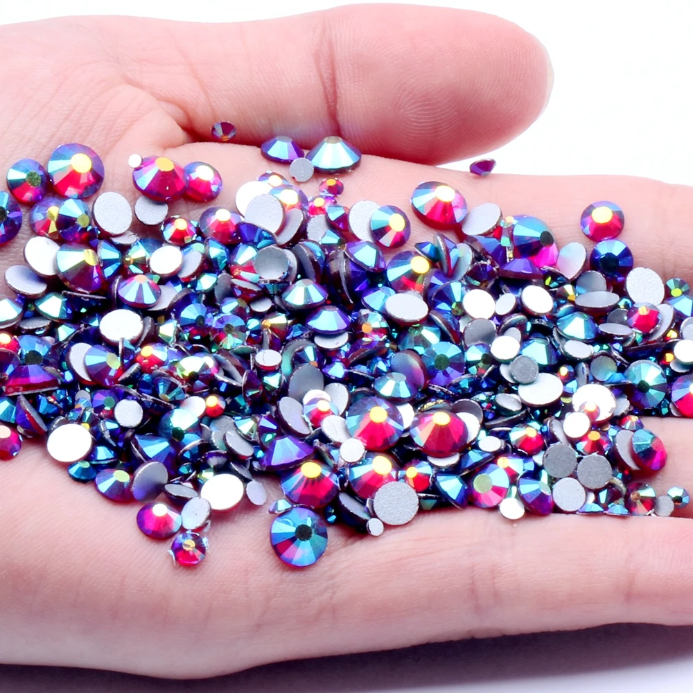 

Siam AB Non Hotfix Crystal Rhinestones SS3-SS30 And Mixed Sizes Glue On Strass Diamond DIY Jewelry Making Nails Art Accessories