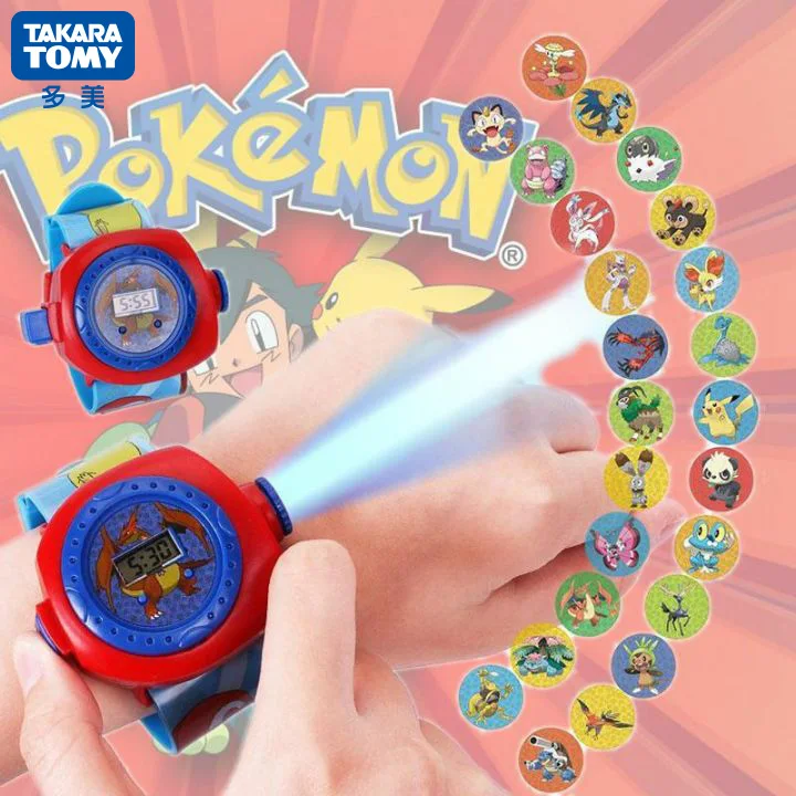 Детские часы Pokemon игрушки мультяшный Пикачу мяч наручные для мальчиков кварцевые