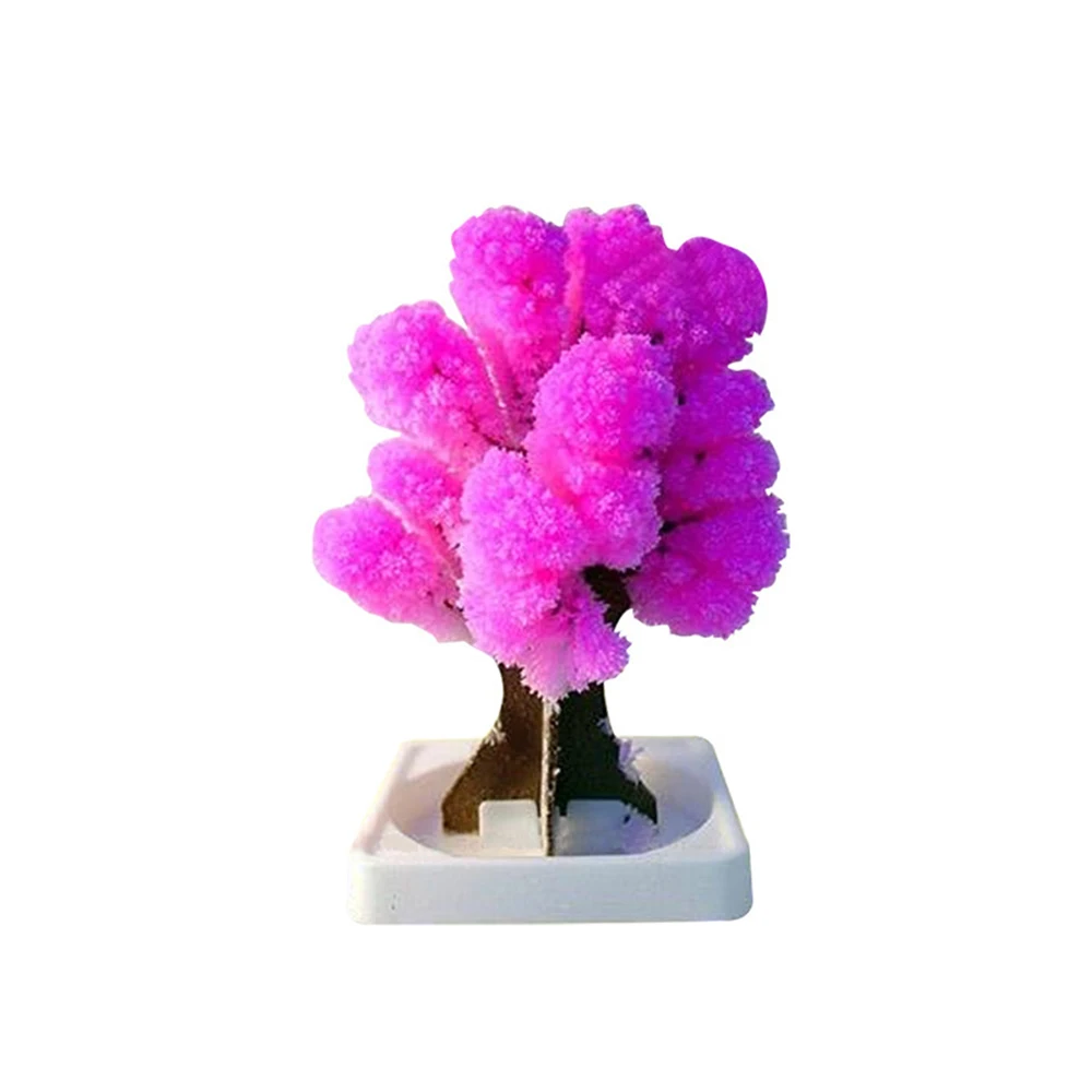 Настольное дерево из японской бумаги с цветами сакуры, растущее благодаря магическим кристаллам. Игрушка для детей на Рождество. Сделано в Японии.