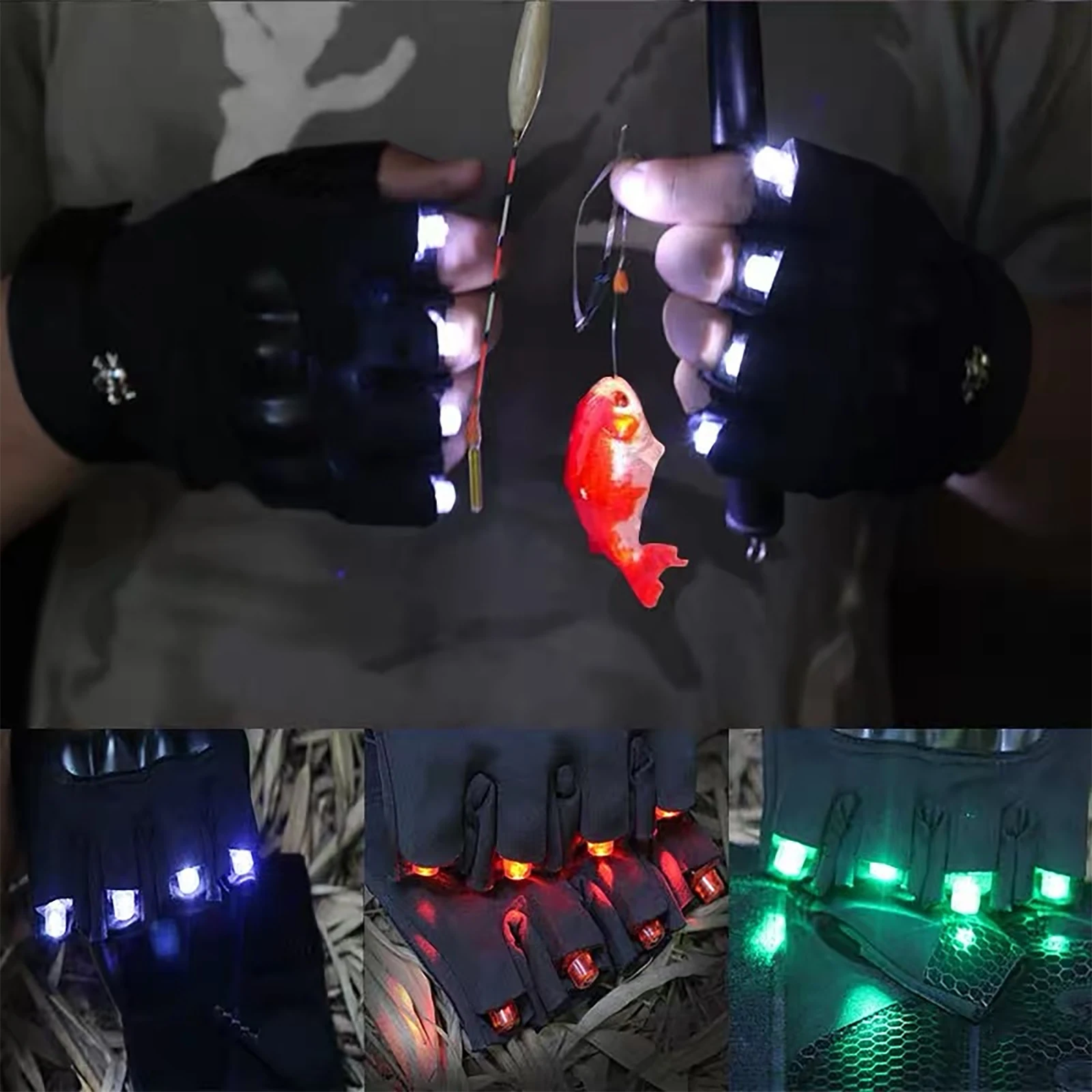 Светодиодный светильник мигает перчатки на пол пальца лазерной светящиеся