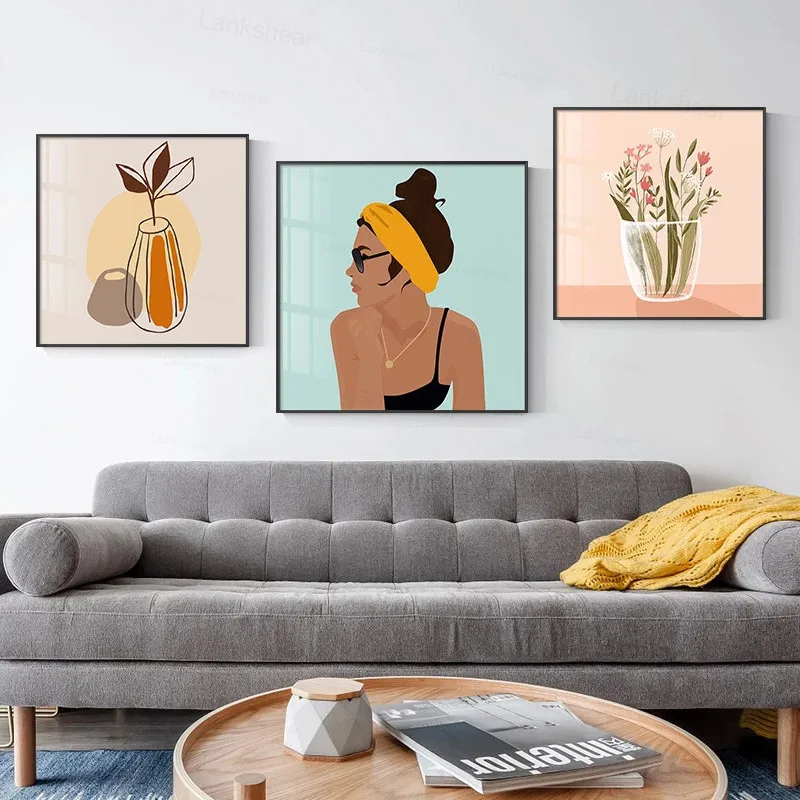 Современные Сексуальные женские летние поп-холщовые постеры картины для декора