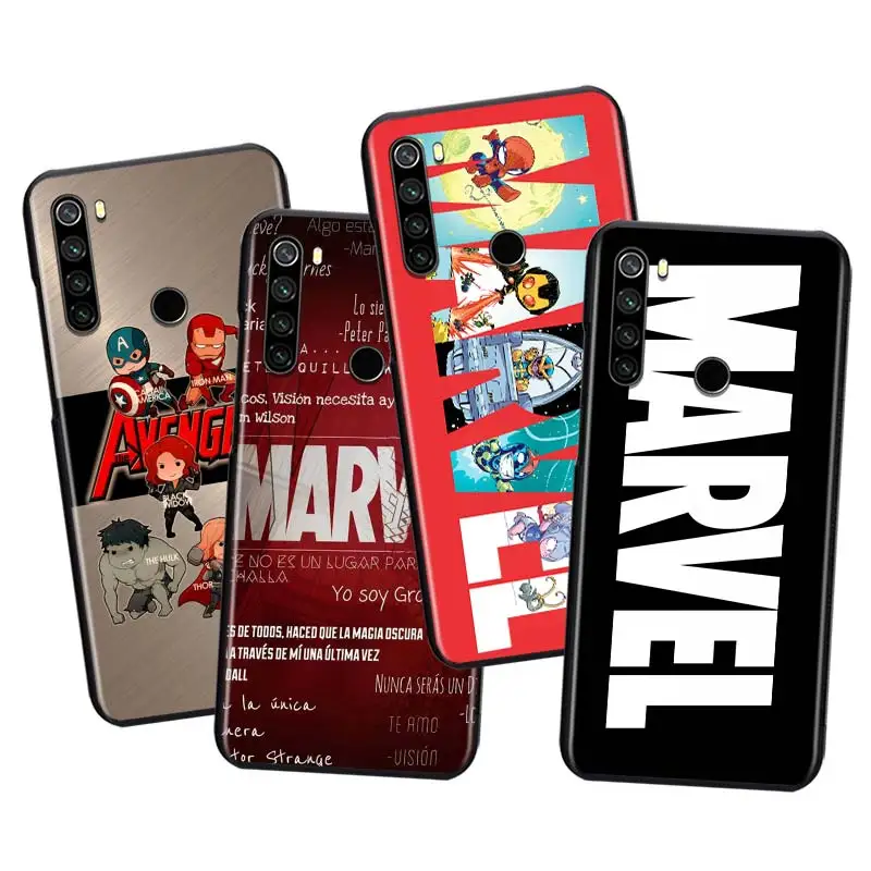 

Marvel Avengers Logo Superhero For Xiaomi Redmi Note10 10S 9T 9S 9 8T 8 7 6 5A 5 4 4X Prime Pro Max Black Soft Phone Case