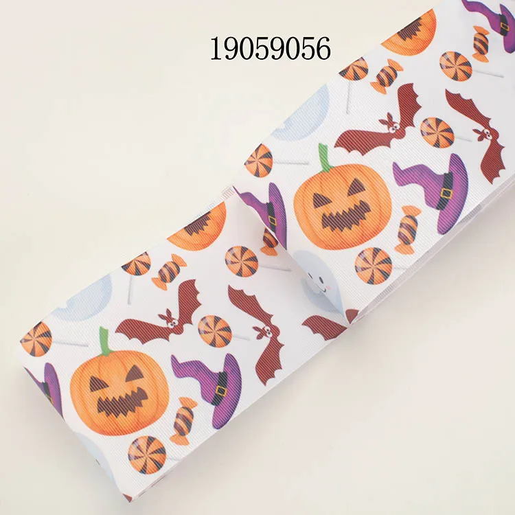 Winsome Happy Хэллоуин 50 ярдов 16 мм-75 мм мультфильм красочные напечатанные Grosgrain FOE