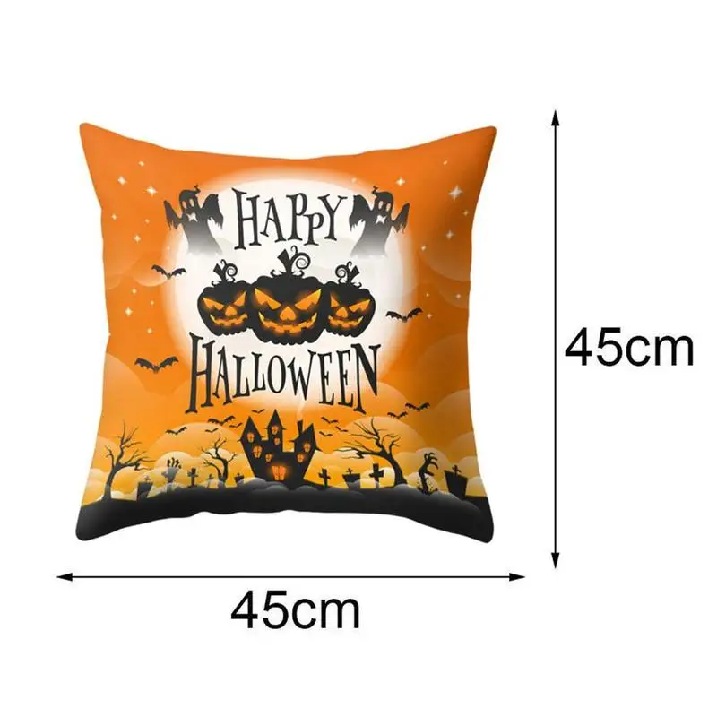 

Happy Halloween Peach Skin Pumpkin Sofa Home Decor Pillowcase Halloween Cushion Cover Home Bedroom Hotel Car Party Chair Sofa