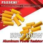 50 Вт 100 Вт RX24 алюминиевый мощный металлический корпус чехол с проволочным резистором 0.01R  100 к 1 6 8 10 20 200 500 1 к 10 к Ом Сопротивление