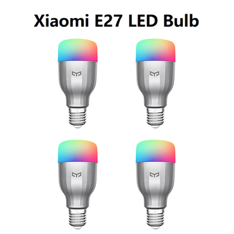 4pcs E27 led Yee светильник, цветная лампа E27, умное приложение, wifi, пульт дистанционного управления, умный светодиодный светильник RGB/Цветная температура, романтическая лампа - Цвет: 4pcs E27 led