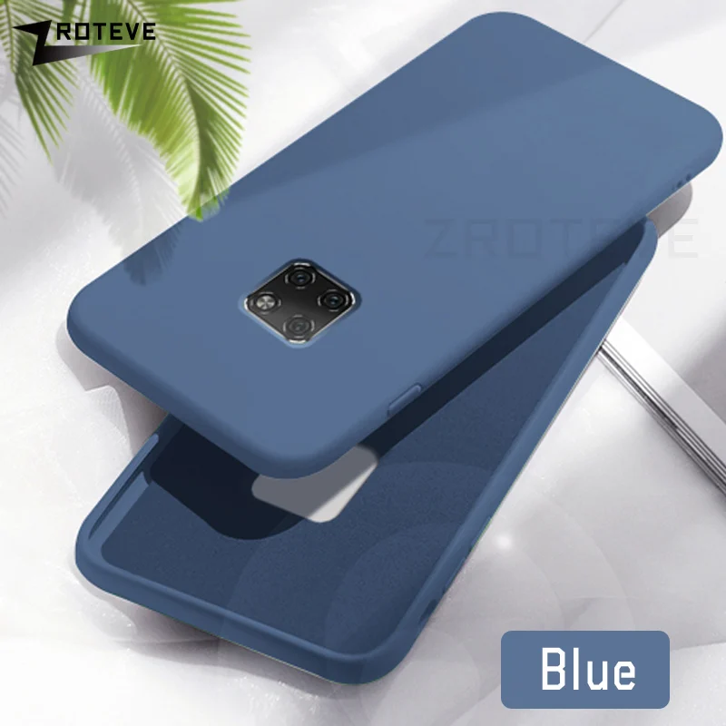 Синий Mate 20 Pro Чехол ZROTEVE жидкий силиконовый чехол для huawei mate 20 Lite Pro X чехол Гладкий чехол для huawei mate 10 9 Pro чехол s - Цвет: Синий