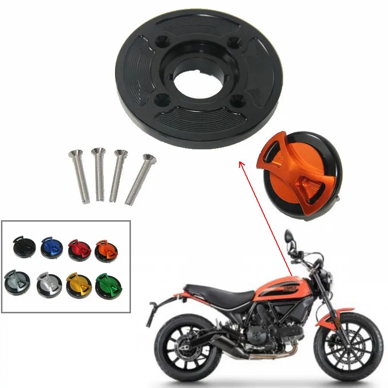 

Motorcycle Gas Fuel Tank Cover For DUCATI Scrambler Keyless Quick Release Blanking Cap