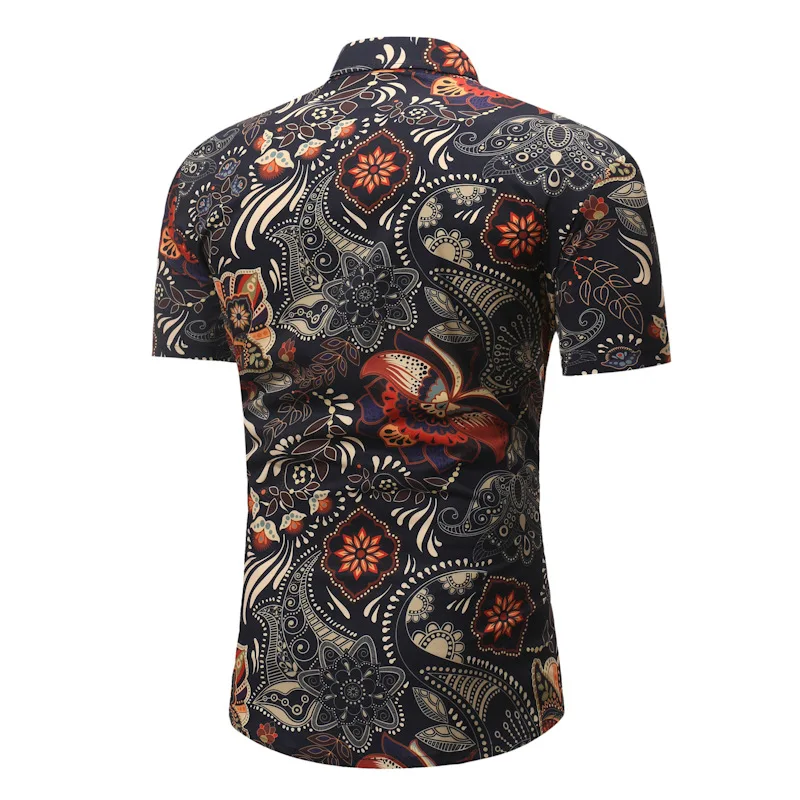 

Top Selling Product In 2021 Summer New Products Men's Casual Short Sleeve Floral Shirt Camisas Para Hombre Men Clothing