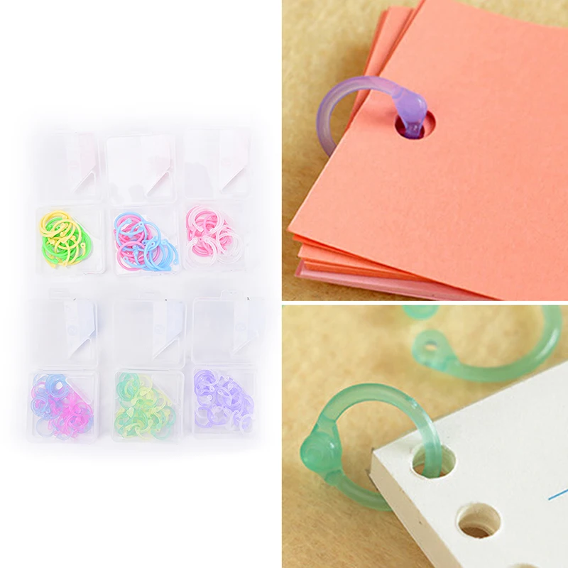 

1 Box Plastic Ring Binder For Spiral Notebook Diary Loose Leaf Book Binding DIY