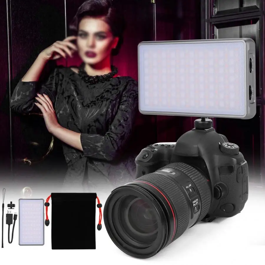 Selfie светильник Ra96 + цветная (RGB) 2500-8500K плавное Затемнение ЖК-светодиодный лампа