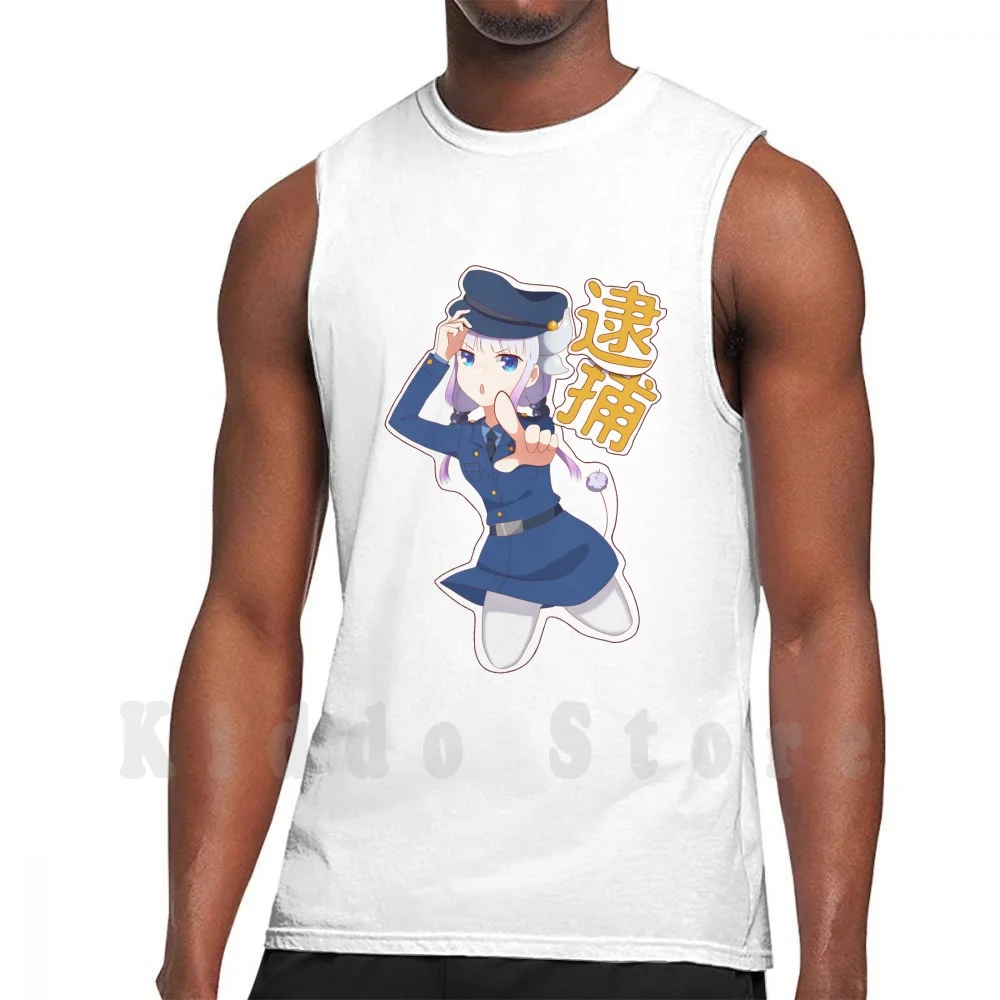 

Майка без рукавов Loli Cop Kanna Kamui, милый жилет с рисунком копа Каны и дракона горничной, Аниме Манга, каваи