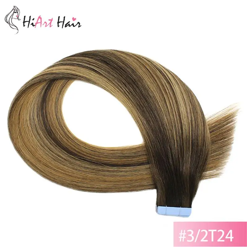 HiArt 2,5 г/шт. лента для наращивания Человеческие волосы remy Salon Balayage Предварительно Связанные волосы лента натуральные волосы образец ленты для наращивания волос 20 шт