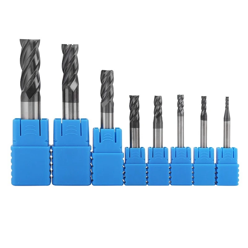 

New-8Pcs 2-12mm Carbide End Mill 4 Flutes End Mill Set Milling Cutter Tool Kit CNC Carbide Milling Cutter Spiral Router Bits