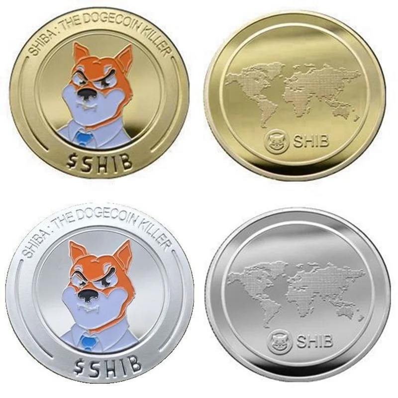 

Shib Shiba Inu Coin Color Embossed Commemorative Badge Dog Coin Gold-plated Silver Digital Virtual Coin Lucky Coin