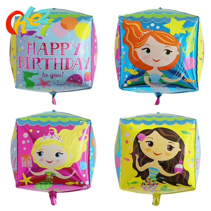 1 шт. куб маленькая Русалочка Ариэль фольга воздушные шары для дня рождения