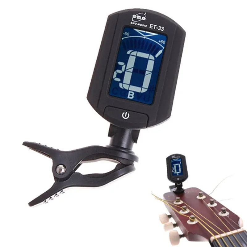 

Turning 360 degree LCD Digital Tuner Chromatic LCD Clip-On Electric Tuners for Bass Guitar Ukulele Violin Stringed Instrument