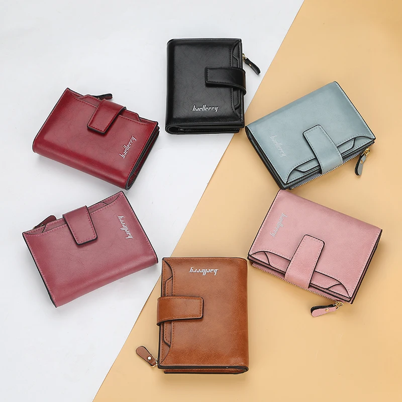 Wallet Women Zipper Leather Hasp Small and Slim Coin Pocket Purse Women Wallets Cards Holders Luxury Brand Wallets men Purse