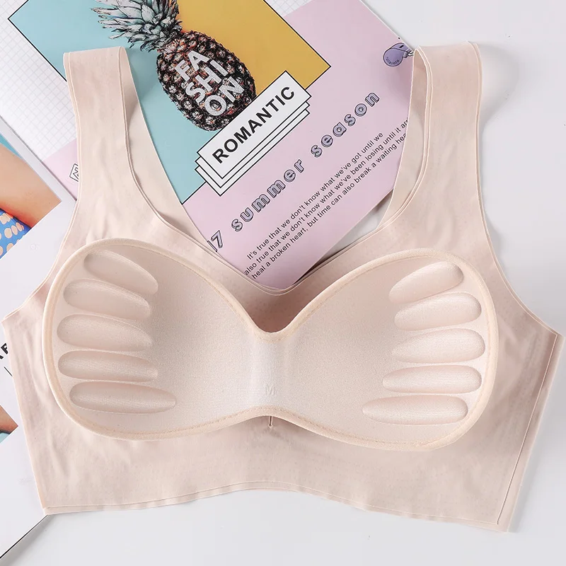 

Hot selling women's Bra underwear No steel ring Bra sports Sleep Bra sexy U-Shaped vest Bra cooling Underwear
