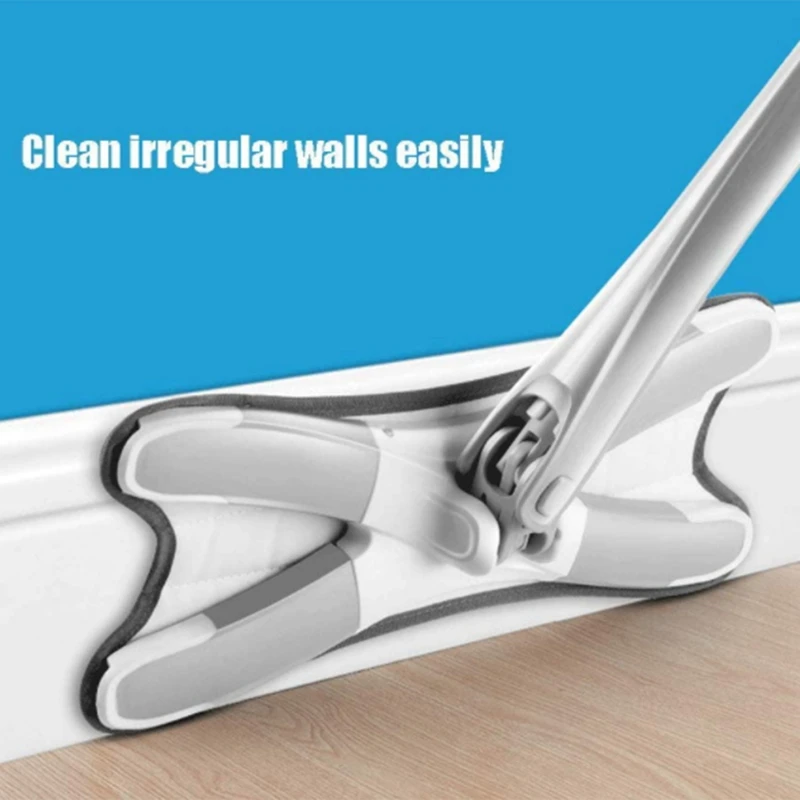 

MLGB Flat Floor Mop 360 Degree Dry Wet Dust Mop with 3 Reusable Pads Easy Self-Wringing Mop for Home Floor Cleaning