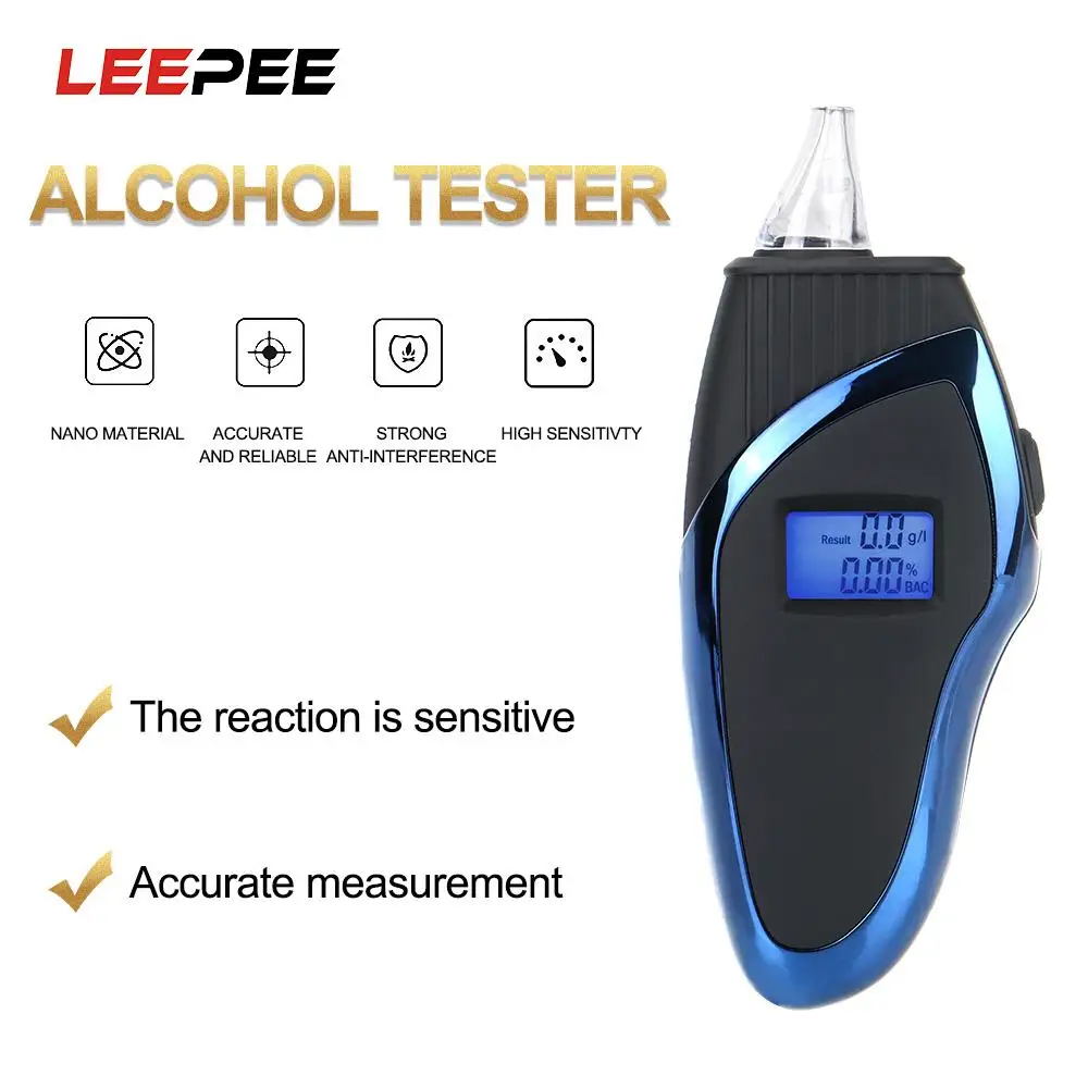 

LEEPEE Digital Alcohol Tester With Lanyard Handheld Alcohol Breath Tester Backlight Light LCD Detector Breathalyzer Analyzer