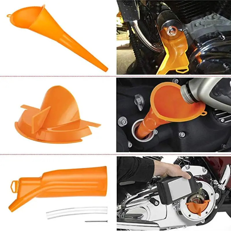 

Crankcase Fill Funnel Primary Case Oil Fill Drip-Free Oil Funnel for Motorcycle