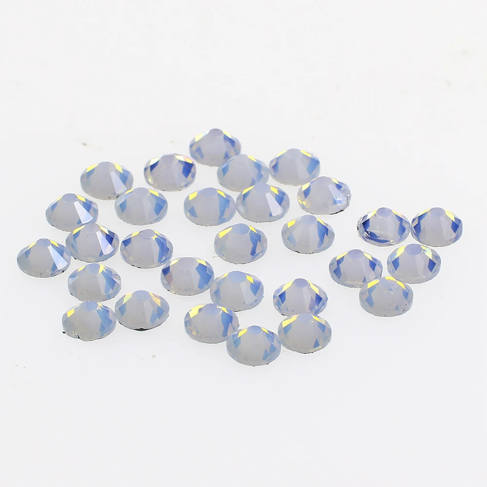 Круглые стразы с горячей фиксацией Кристальное стекло блестящий клей плоской