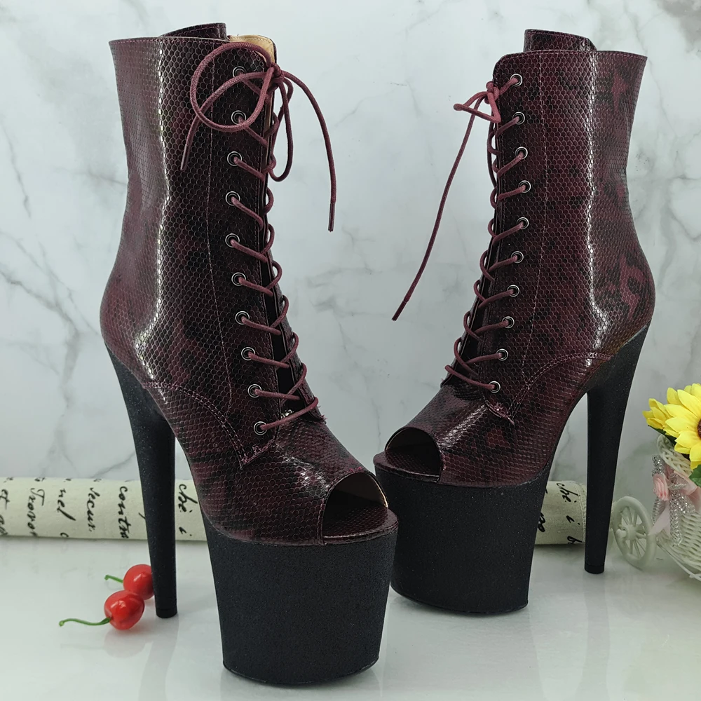 Leecabe/ботинки для танцев на шесте с блестками высоком каблуке 20 см/8 см Ботинки