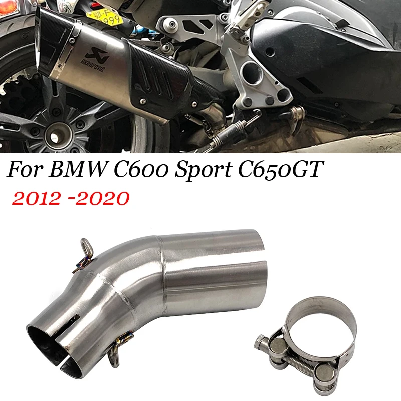 

Slip On for BMW C600 Sport C650GT C650 Sport 2012-2020 Motorcycle Exhaust Pipe Middle Link Pipe Slip On 51mm Muffler Reserve Cat