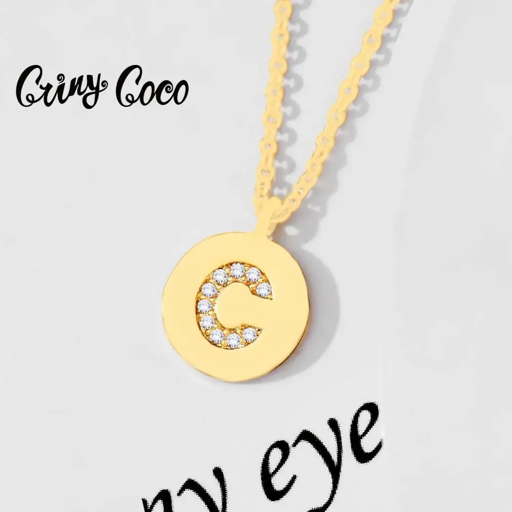 Cring Coco C ожерелья с буквенным принтом золотого цвета Очаровательная медная