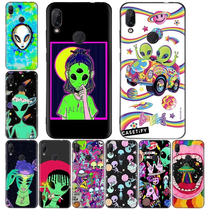 

ins Cute Cartoon alien space Silicone Luxury Phone Case For Xiaomi Mi 11 Lite Poco X3 NFC Pro Note 10 F1 9 8 10S 10T 9T A3 A2 A1