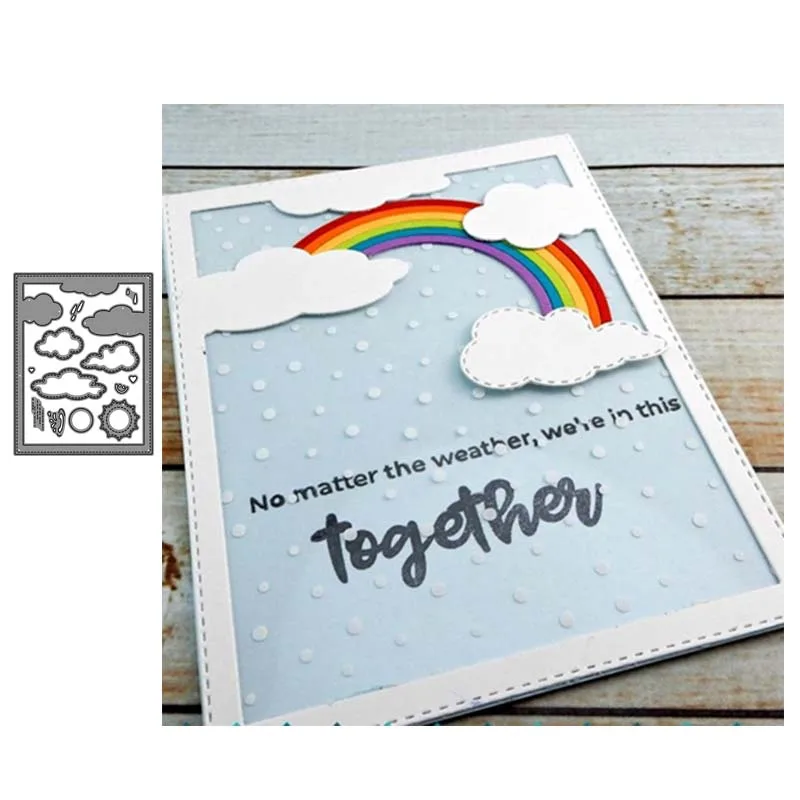 

Rainbow Metal Cutting Dies Stencils Scrapbooking Album Paper Decorative Craft Embossing